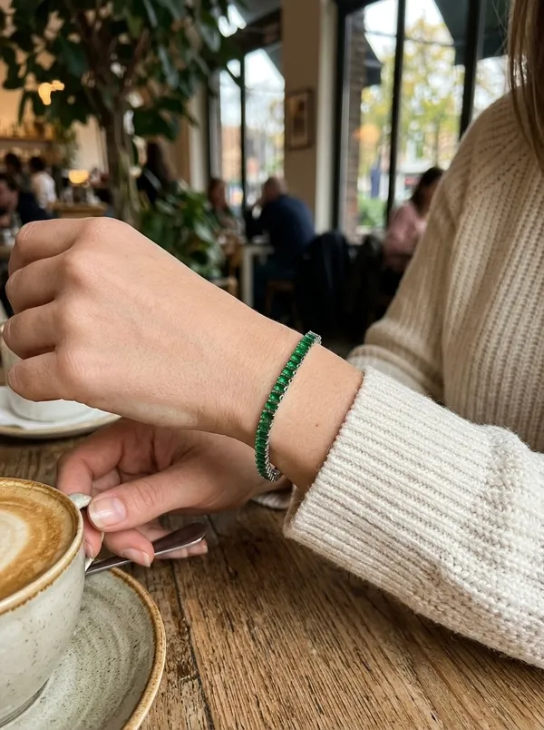 Emerald_Style_Tennis_Bracelet_for_Women,_Brilliant_Green_Baguette_Stones_Silver_Finish_Luxury_Bracelet_for_Party,_Wedding_Jewelry