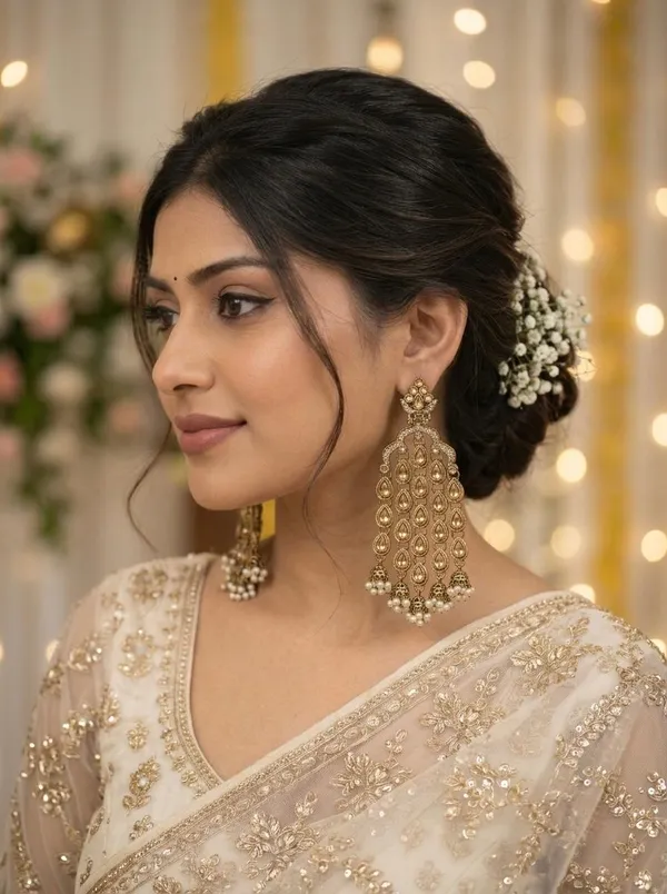 The_Stylish_Diva_Rain_Drop_Chandbali_Earrings_Golden