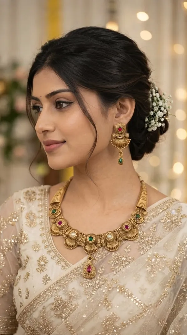 Traditional_Rajwadi_Antique_Gold_Tone_Necklace_Set_with_Green_and_Pink_Stones