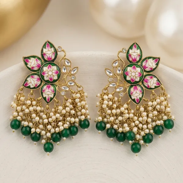 Pink_Green_Brass_Meenakari_Pearl_Beaded_Chandbali_Earrings_For_Women