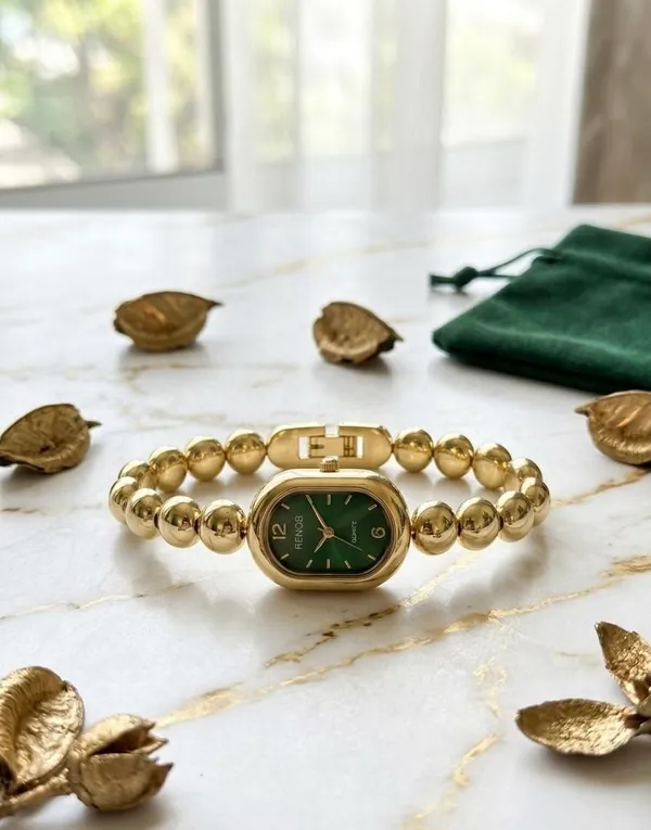 Vintage_Emerald_Green_Oval_Watch_Anti-Tarnish_Gold_Platted