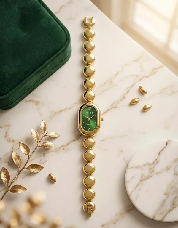 Vintage_Emerald_Green_Oval_Watch_Anti-Tarnish_Gold_Platted