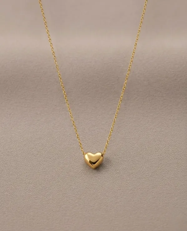 Gold_Stainless_Steel_Heart_Pendant_Delicate_Chain_Necklace_For_Women