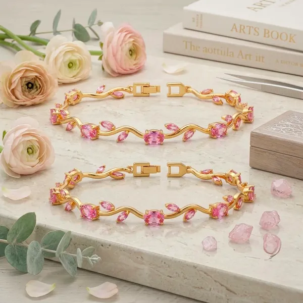 Pack_of_2_Gold_Stainless_Steel_Pink_Stone_Leaf_Design_Bracelet_For_Women