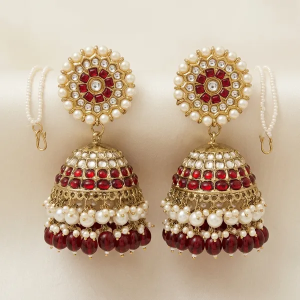 Gold_Red_Brass_Kundan_Pearl_Jhumka_Earrings_For_Women