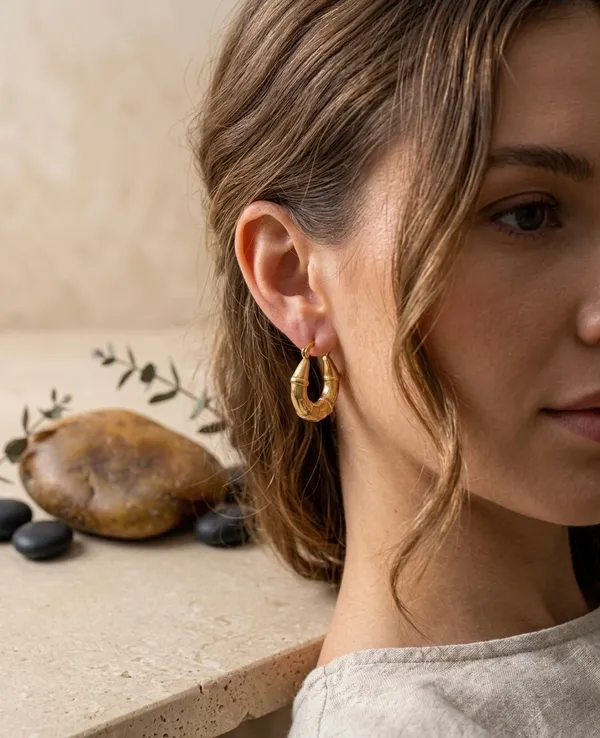 Gold_Stainless_Steel_Chunky_Textured_Hoop_Earrings_For_Women