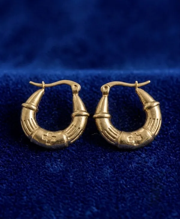 Gold_Stainless_Steel_Chunky_Textured_Hoop_Earrings_For_Women