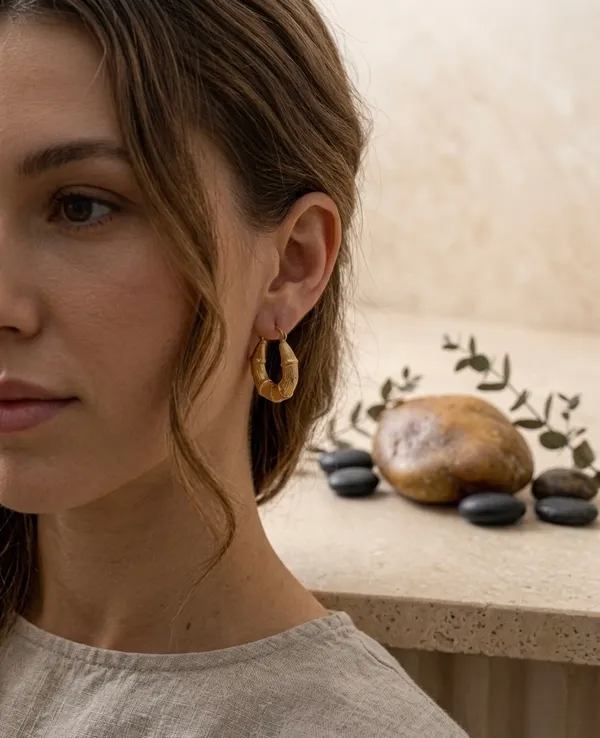 Gold_Stainless_Steel_Chunky_Textured_Hoop_Earrings_For_Women