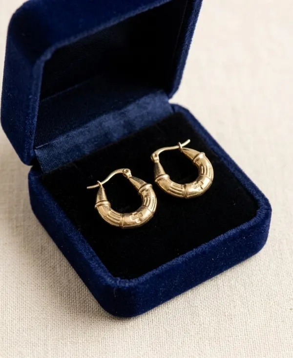 Gold_Stainless_Steel_Chunky_Textured_Hoop_Earrings_For_Women