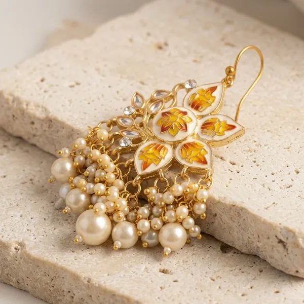 White_Brass_Meenakari_Floral_Pearl_Cluster_Earrings_For_Women