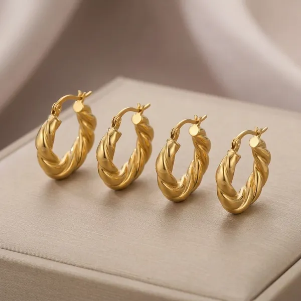 Gold_Stainless_Steel_Twisted_Hoop_Earrings_For_Women