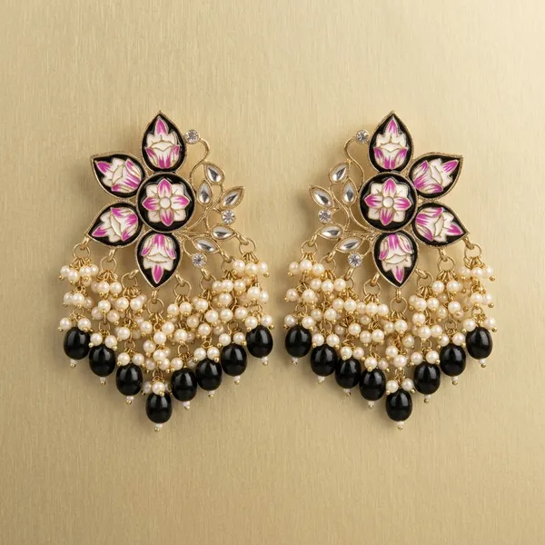 Pink_Brass_Meenakari_Floral_Pearl_Drop_Earrings_For_Women