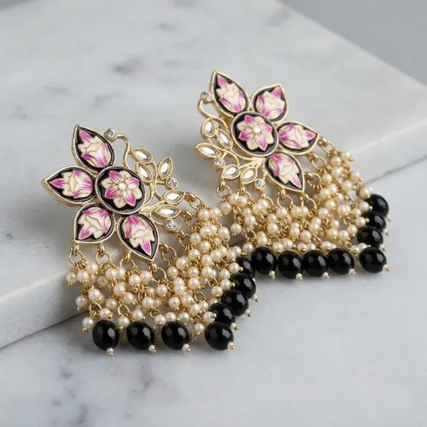 Pink_Brass_Meenakari_Floral_Pearl_Drop_Earrings_For_Women