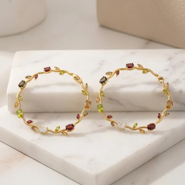 Pack_of_2_Gold_Stainless_Steel_Multicolor_Stone_Link_Bracelet_For_Women