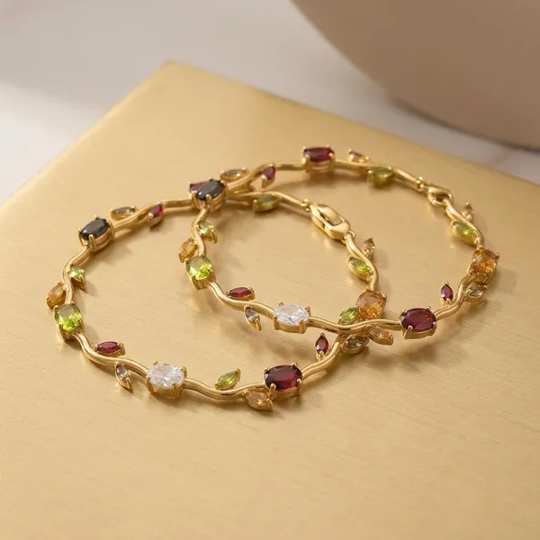 Pack_of_2_Gold_Stainless_Steel_Multicolor_Stone_Link_Bracelet_For_Women
