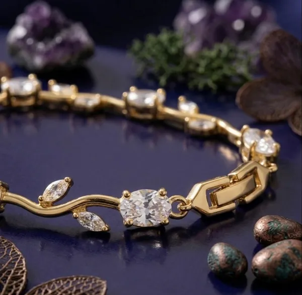 Gold_Stainless_Steel_Crystal_Stone_Wave_Design_Bracelet_For_Women