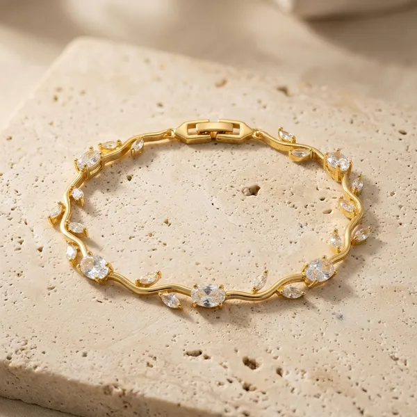 Gold_Stainless_Steel_Crystal_Stone_Wave_Design_Bracelet_For_Women