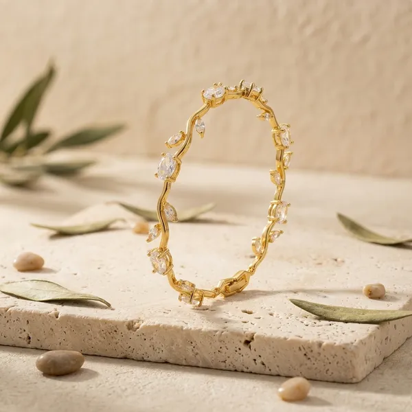 Gold_Stainless_Steel_Crystal_Stone_Wave_Design_Bracelet_For_Women