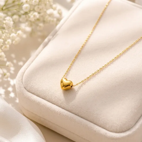 Gold_Stainless_Steel_Heart_Pendant_Delicate_Chain_Necklace_For_Women