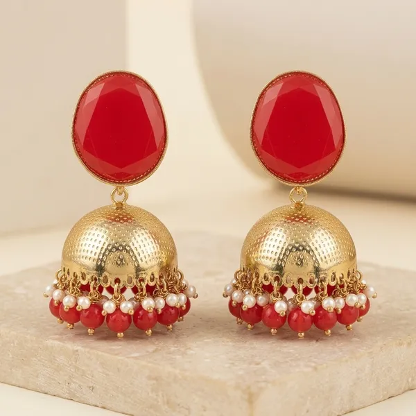 Red_Brass_Gold_Tone_Beaded_Dangler_Jhumka_Earrings_For_Women