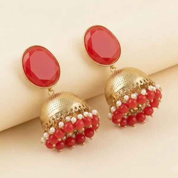 Red_Brass_Gold_Tone_Beaded_Dangler_Jhumka_Earrings_For_Women