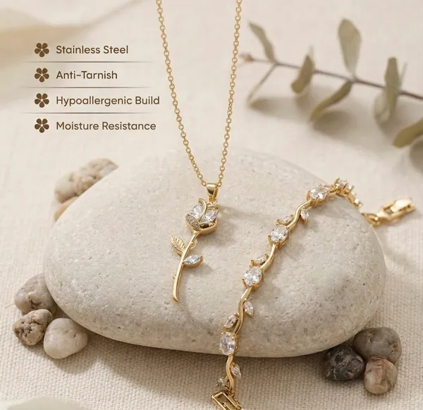 Combo_Gold_Plated_Cherry_Enamel_Pendant_Necklace_Gold_Plated_Crystal_Stone_Wave_Design_Bracelet_for_Women