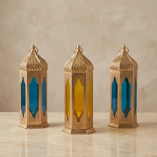 Metal_Glass_Moroccan_Hexagonal_Coloured_Glass_Lantern