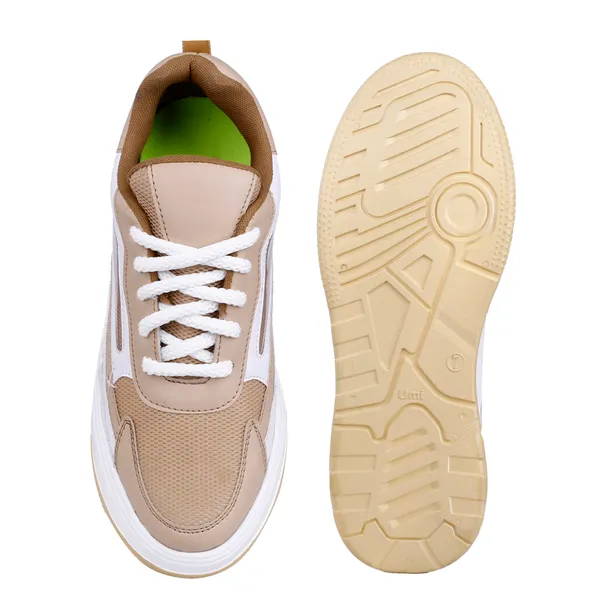 Cream_Synthetic_Leather_Sports_Shoes_For_Men