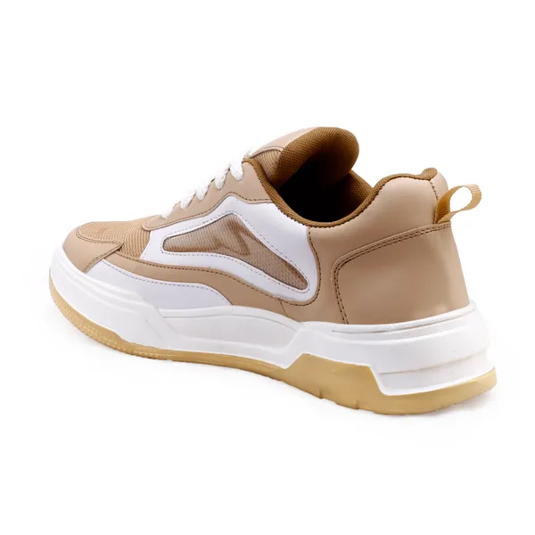 Cream_Synthetic_Leather_Sports_Shoes_For_Men
