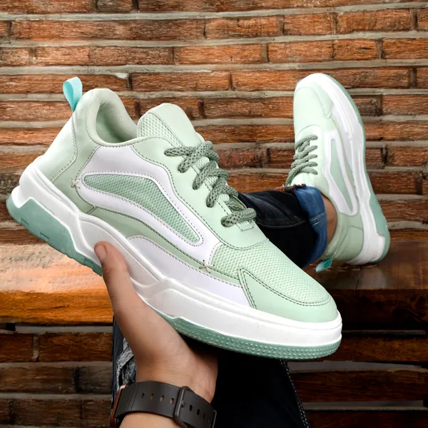 Green_Synthetic_Leather_Sports_Shoes_For_Men