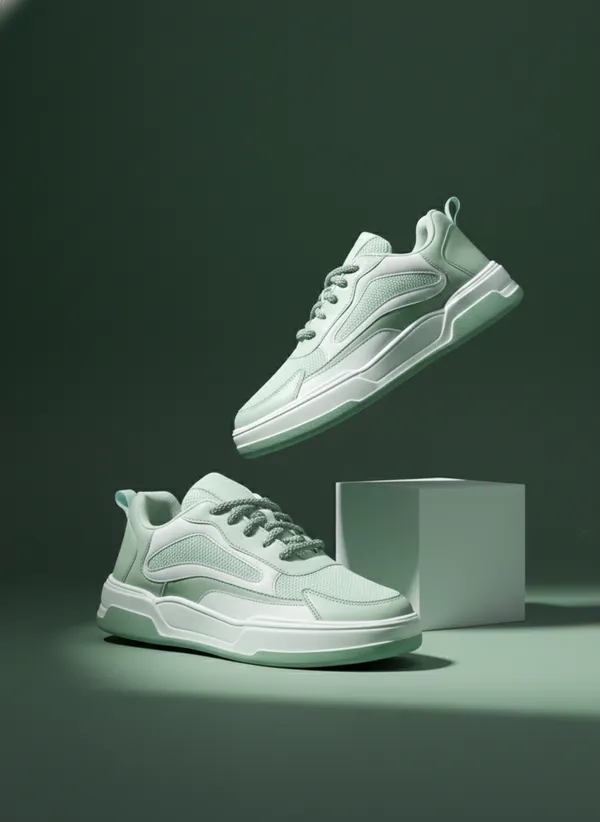 Green_Synthetic_Leather_Sports_Shoes_For_Men