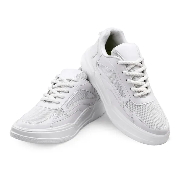 White_Synthetic_Leather_Sports_Shoes_For_Men
