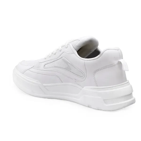 White_Synthetic_Leather_Sports_Shoes_For_Men