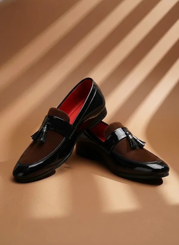 Black_And_Brown_Synthetic_Leather_Loafer_For_Men