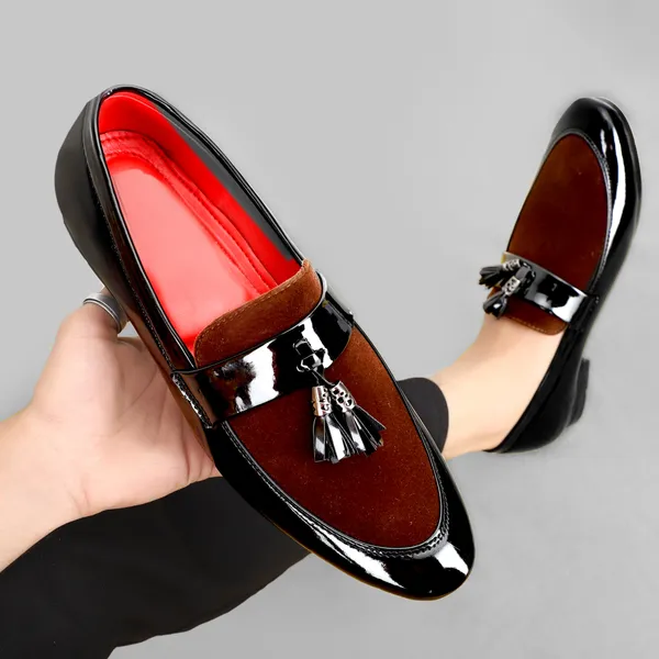 Black_And_Brown_Synthetic_Leather_Loafer_For_Men