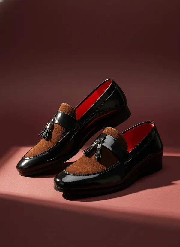 Black_And_Brown_Synthetic_Leather_Loafer_For_Men