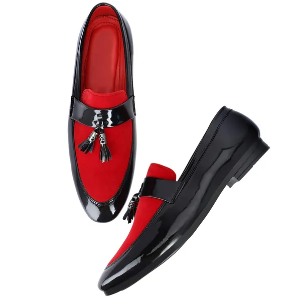 Black_And_Red_Synthetic_Leather_Loafer_For_Men
