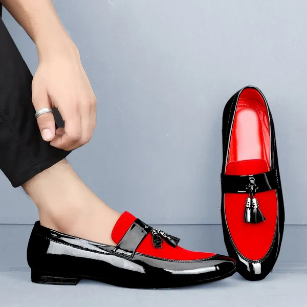 Black_And_Red_Synthetic_Leather_Loafer_For_Men