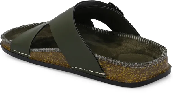 Olive_Synthetic_Leather_Slipper_For_Men