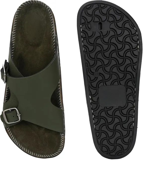 Olive_Synthetic_Leather_Slipper_For_Men