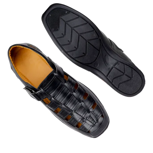 Black_Synthetic_Leather_Sandal_For_Men