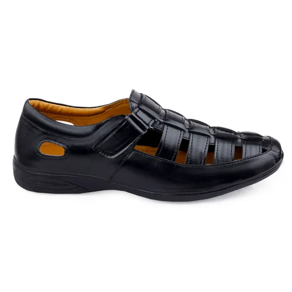Black_Synthetic_Leather_Sandal_For_Men