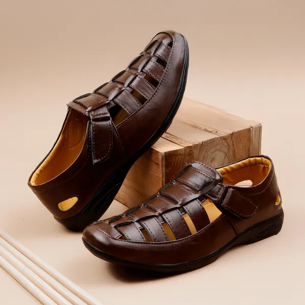 Brown_Synthetic_Leather_Sandal_For_Men