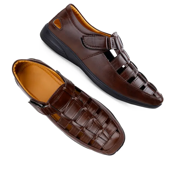 Brown_Synthetic_Leather_Sandal_For_Men