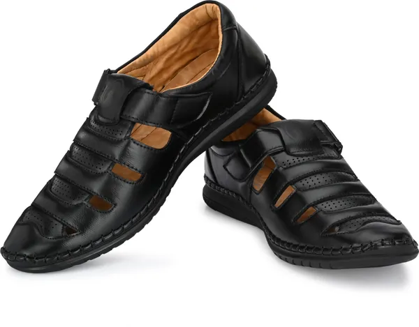 Black_Synthetic_Leather_Sandal_For_Men
