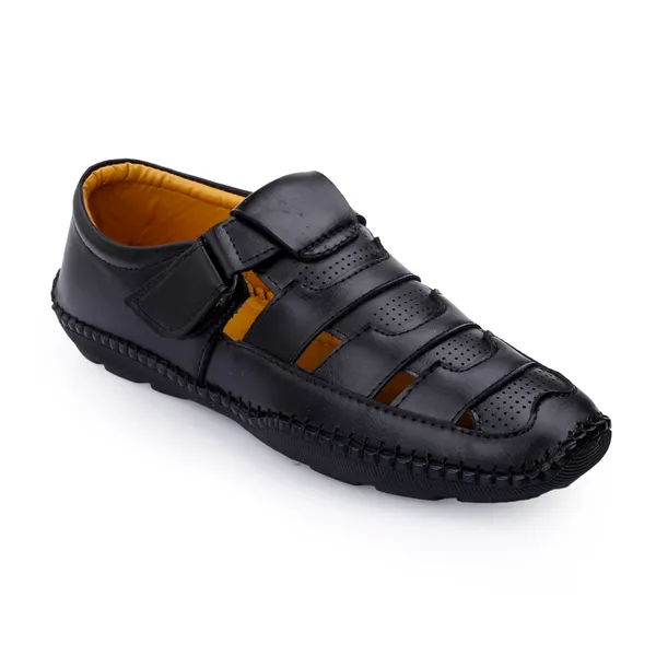 Black_Synthetic_Leather_Sandal_For_Men