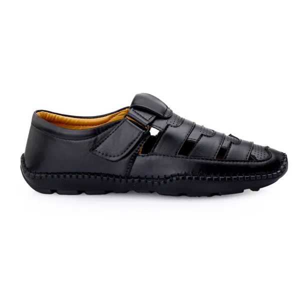 Black_Synthetic_Leather_Sandal_For_Men