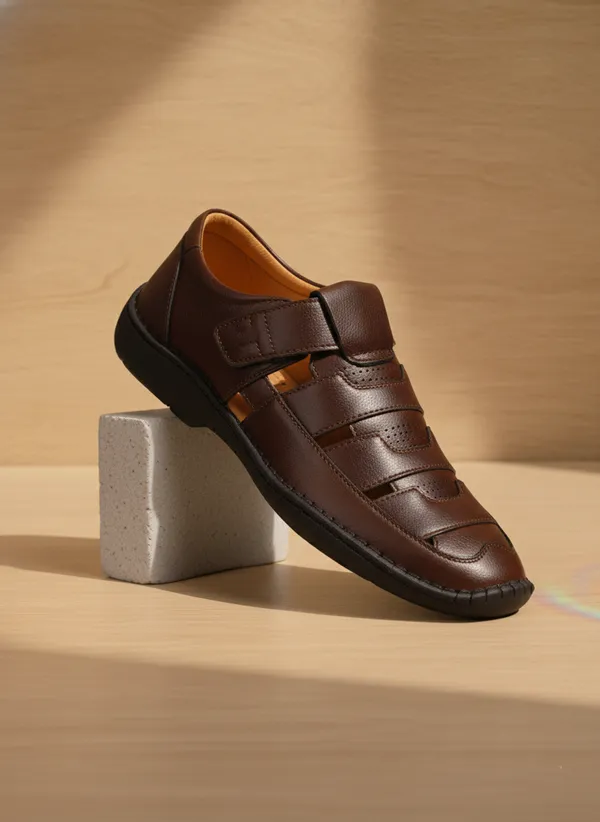 Brown_Synthetic_Leather_Sandal_For_Men