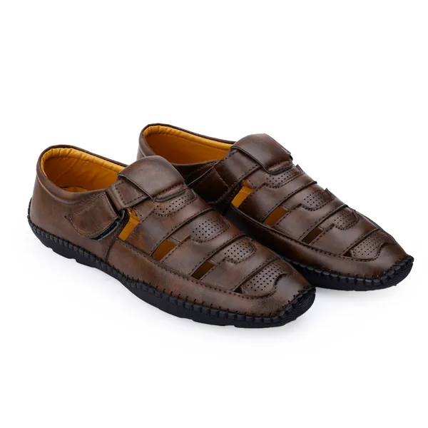 Brown_Synthetic_Leather_Sandal_For_Men