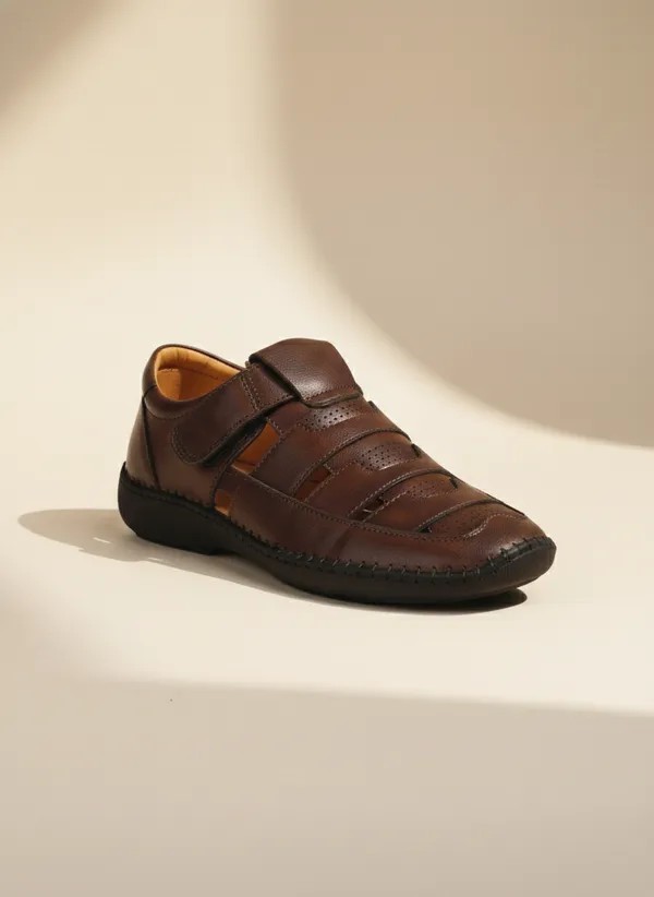 Brown_Synthetic_Leather_Sandal_For_Men